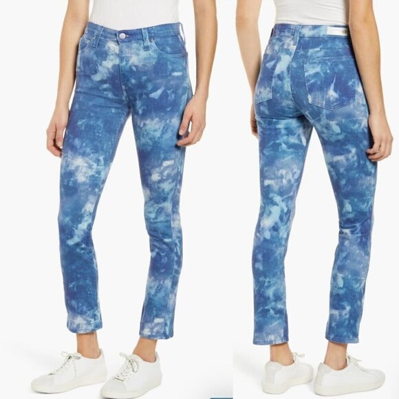 Ag Adriano Goldschmied Denim - AG Adriano Goldschmied The Mari High Rise Straight Jeans Tie Dye Women’s Size 28
